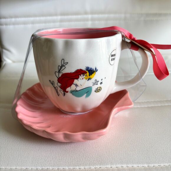 RAE DUNN Artisan Collection Double Sided Ariel UNDER THE SEA 14 oz. Cup & Saucer - Picture 1 of 5